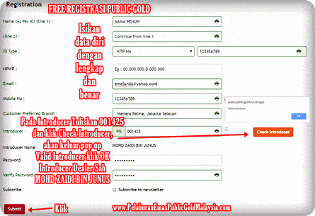 Registrasi Gratis Public Gold Indonesia