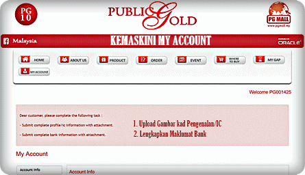 Kemaskini My Account Public Gold