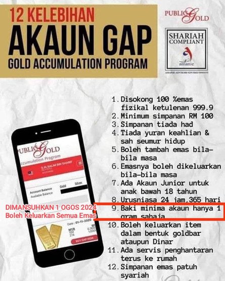 Kelebihan Simpanan Emas GAP
