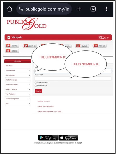 Login Temporary Public Gold