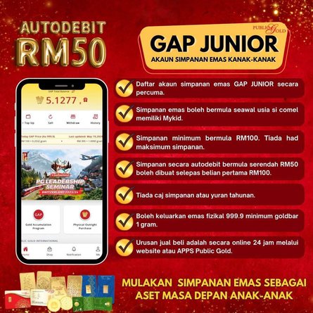 Simpanan Emas kanak-kanak Gap Junior Public Gold